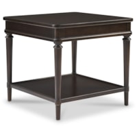 Transitional 1-Shelf Square End Table