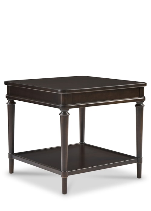 Transitional 1-Shelf Square End Table