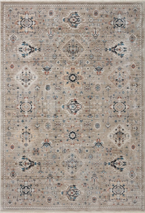 18" x 18"  Dove / Multi Rug