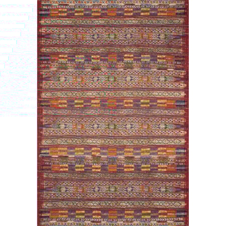 3'11" x 5'11" Red / Multi Rug