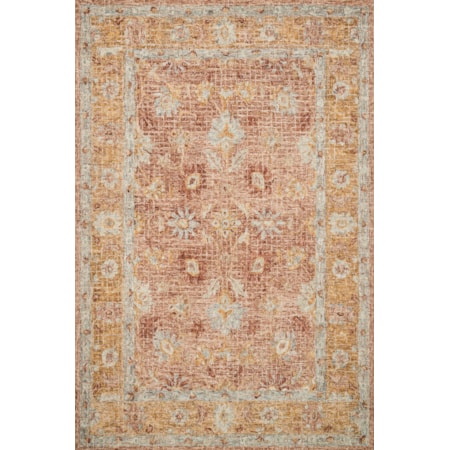 5'0" x 7'6" Terracotta / Gold Rug