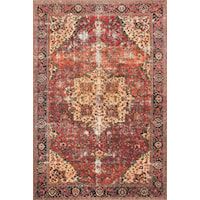 2'-3" x 3'-9" Red / Navy Area Rug