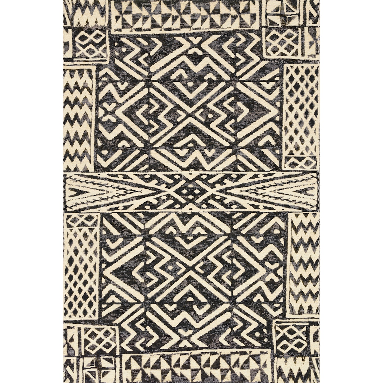 Loloi Rugs Mika 1'6" x 1'6"  Ivory / Black Rug