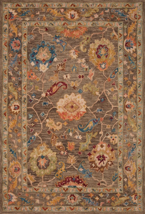 3'6" x 5'6" Charcoal / Multi Rug