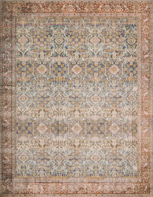 2'6" x 7'6" Ocean / Rust Runner Rug