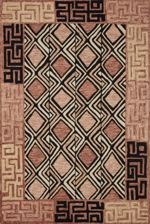 18" x 18" Rose / Black Sample Rug