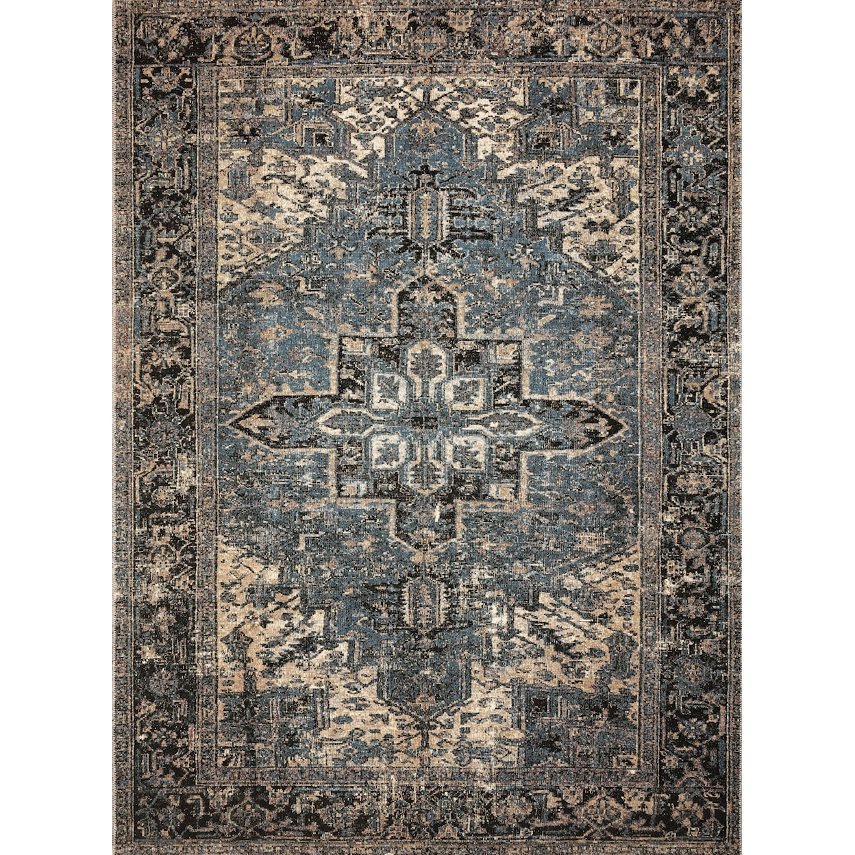 Reeds Rugs Sebastian 1'6" x 1'6"  Ocean / Midnight Rug