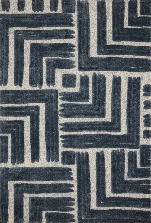 18" x 18" Blue / White Sample Rug