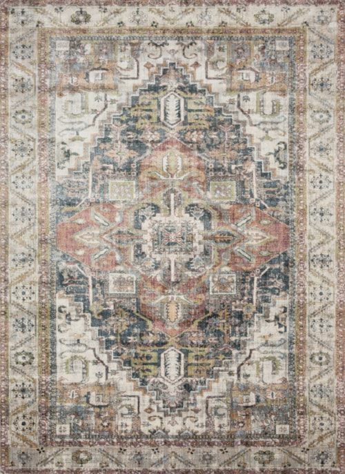 9'-6" X 9'-6"  Ivory / Multi Round Rug