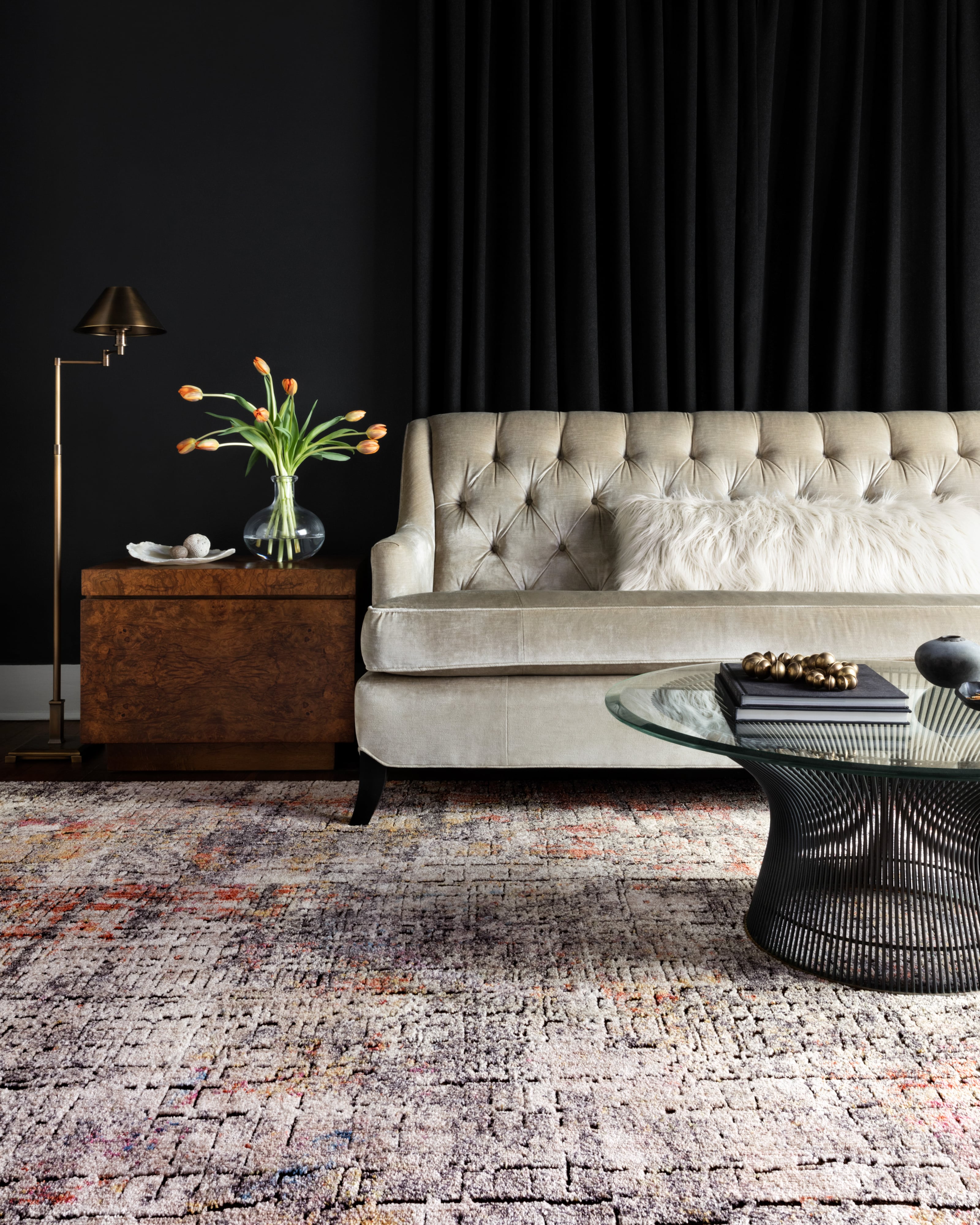 6' x 8'8" Graphite / Sunset Rug