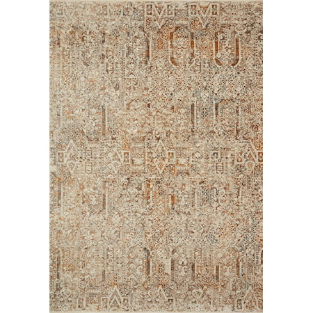 2'8" x 2'8"  Ivory / Orange Rug