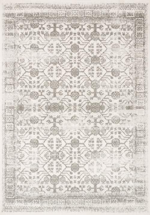 2'7" x 8'0" Ivory / Grey Rug