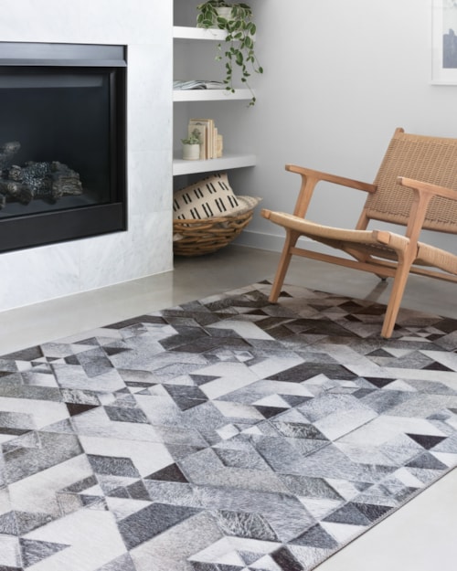 18" x 18" Grey / Ivory Sample Rug