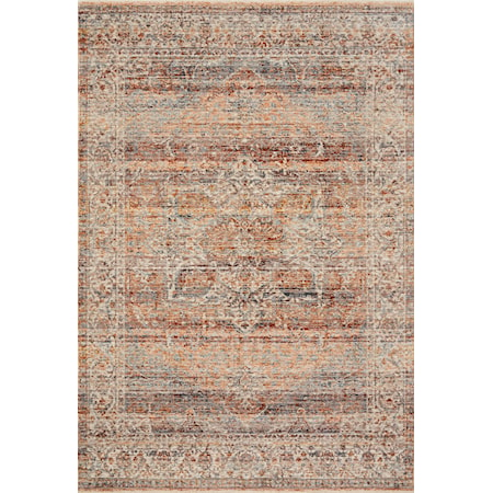 2'8" x 2'8"  Tangerine / Ocean Rug