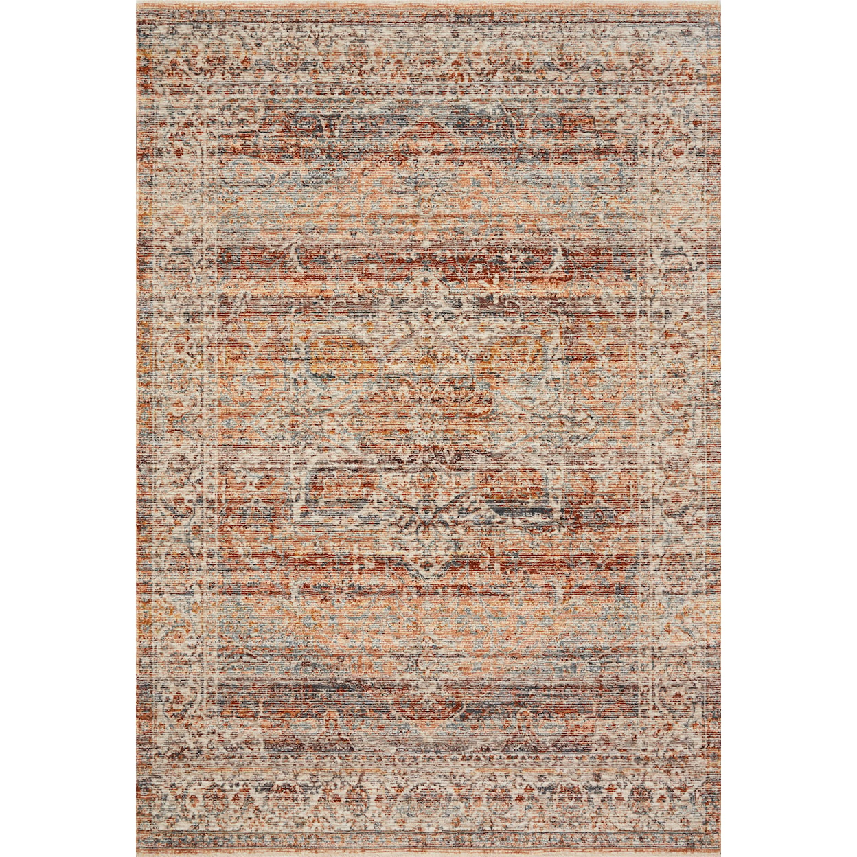 Loloi Rugs Lourdes 9'6" x 13'1" Tangerine / Ocean Rug