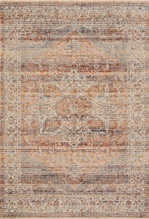 18" x 18"  Tangerine / Ocean Rug
