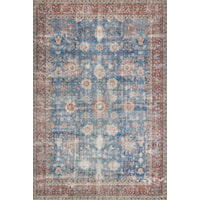 5'-0" x 7'-6" Blue / Brick Area Rug