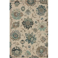 3'0" x 3'0" Ivory / Blue Round Rug