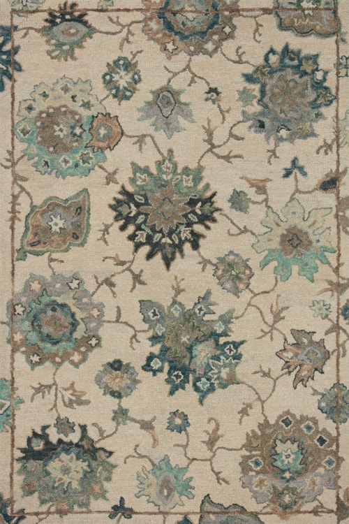 18" x 18" Ivory / Blue Sample Rug