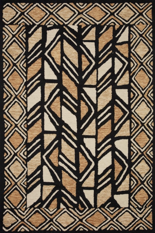 18" x 18" Black / Beige Sample Rug