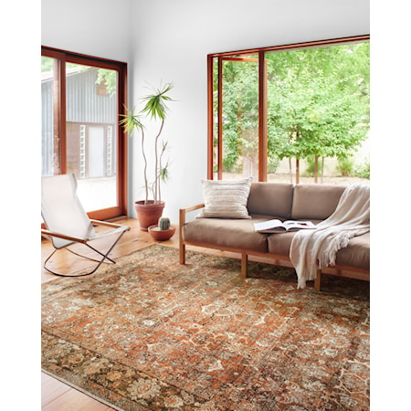 1&apos;6&quot; x 1&apos;6&quot;  Rust / Tobacco Rug