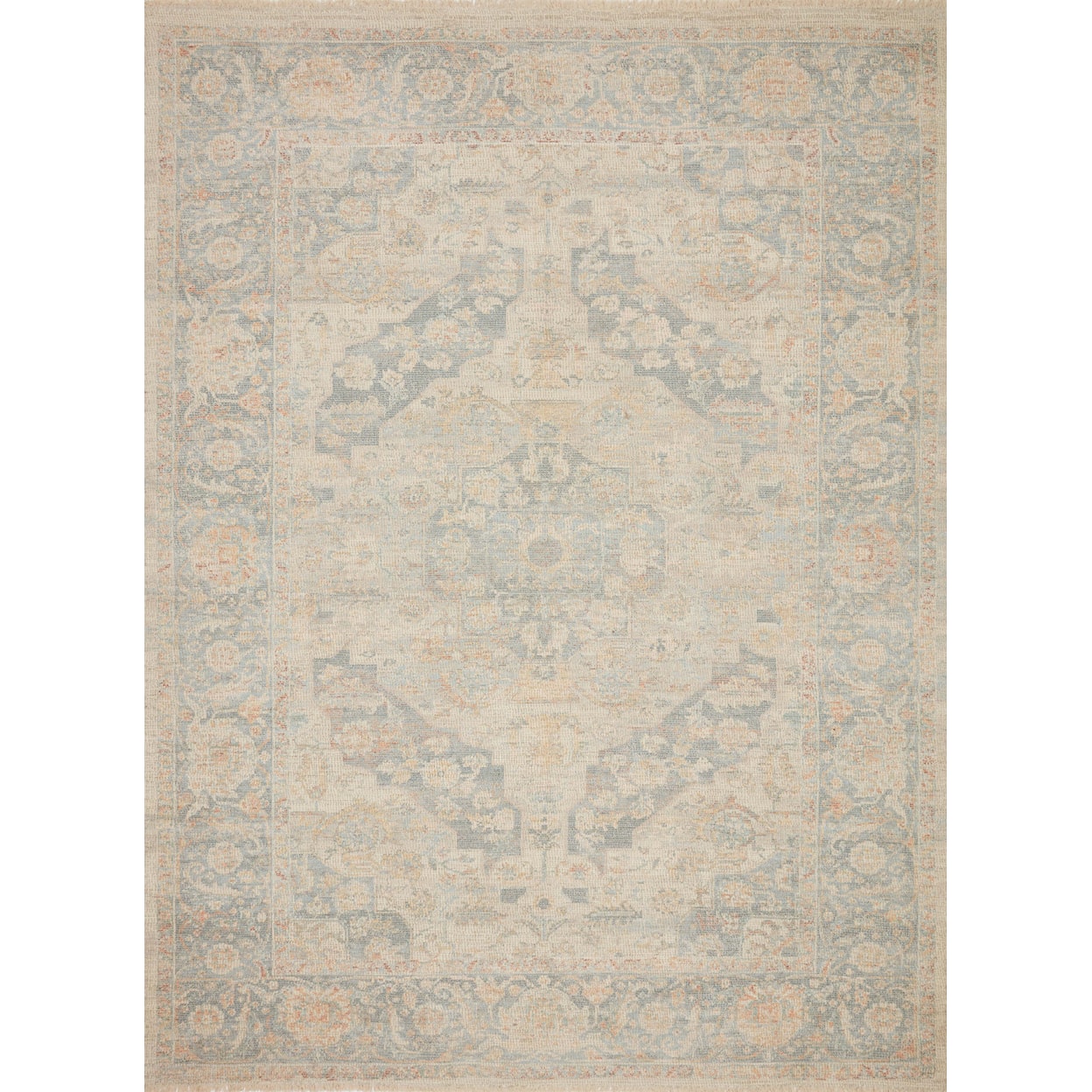 Loloi Rugs Priya 5'0" x 7'6" Bone / Bluestone Rug