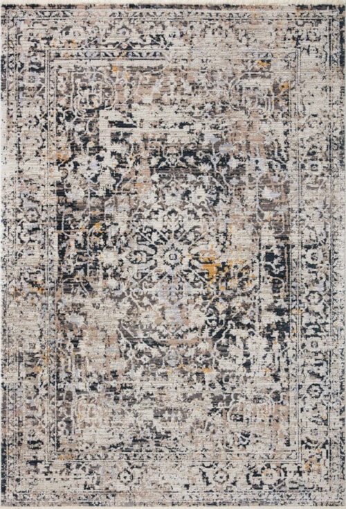 5'3" x 7'6" Charcoal / Taupe Rug