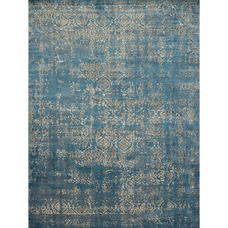 1'6" x 1'6"  Blue / Taupe Rug