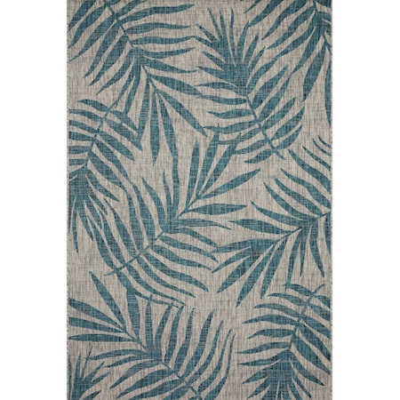 1'6" x 1'6"  Grey / Aqua Rug