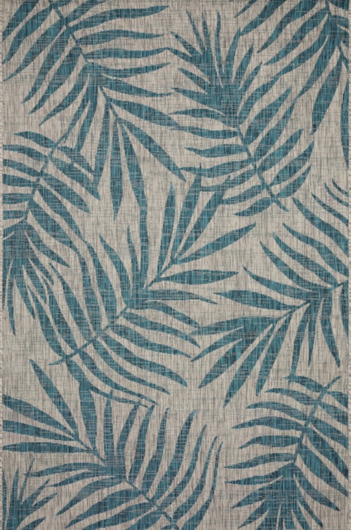 1'6" x 1'6"  Grey / Aqua Rug