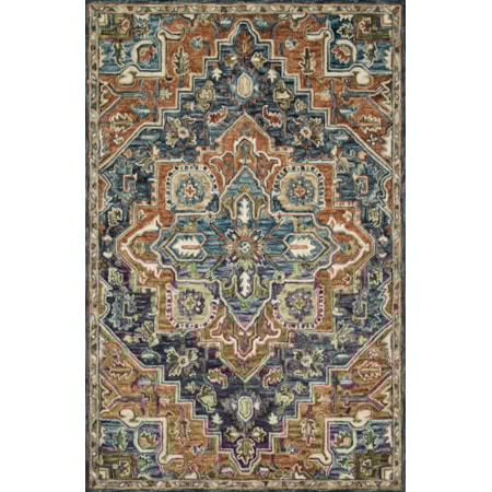 1'6" x 1'6"  Rust / Multi Rug