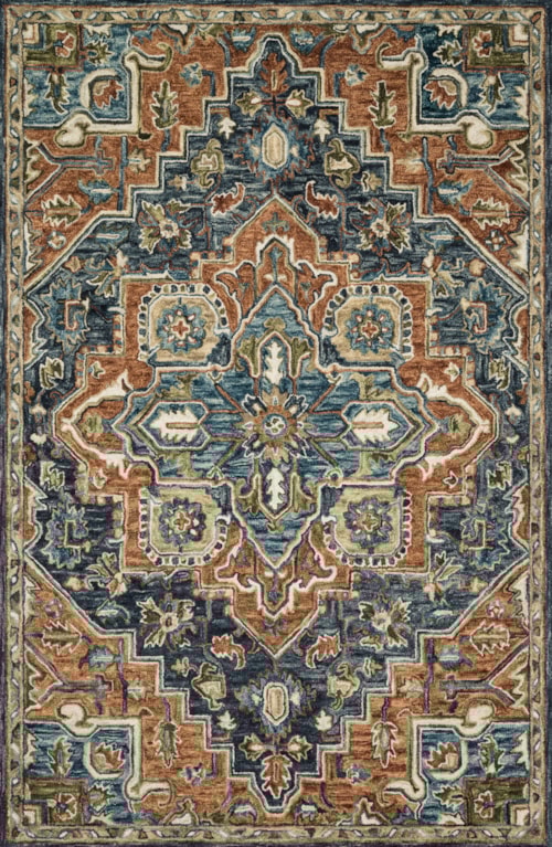 1'6" x 1'6"  Rust / Multi Rug