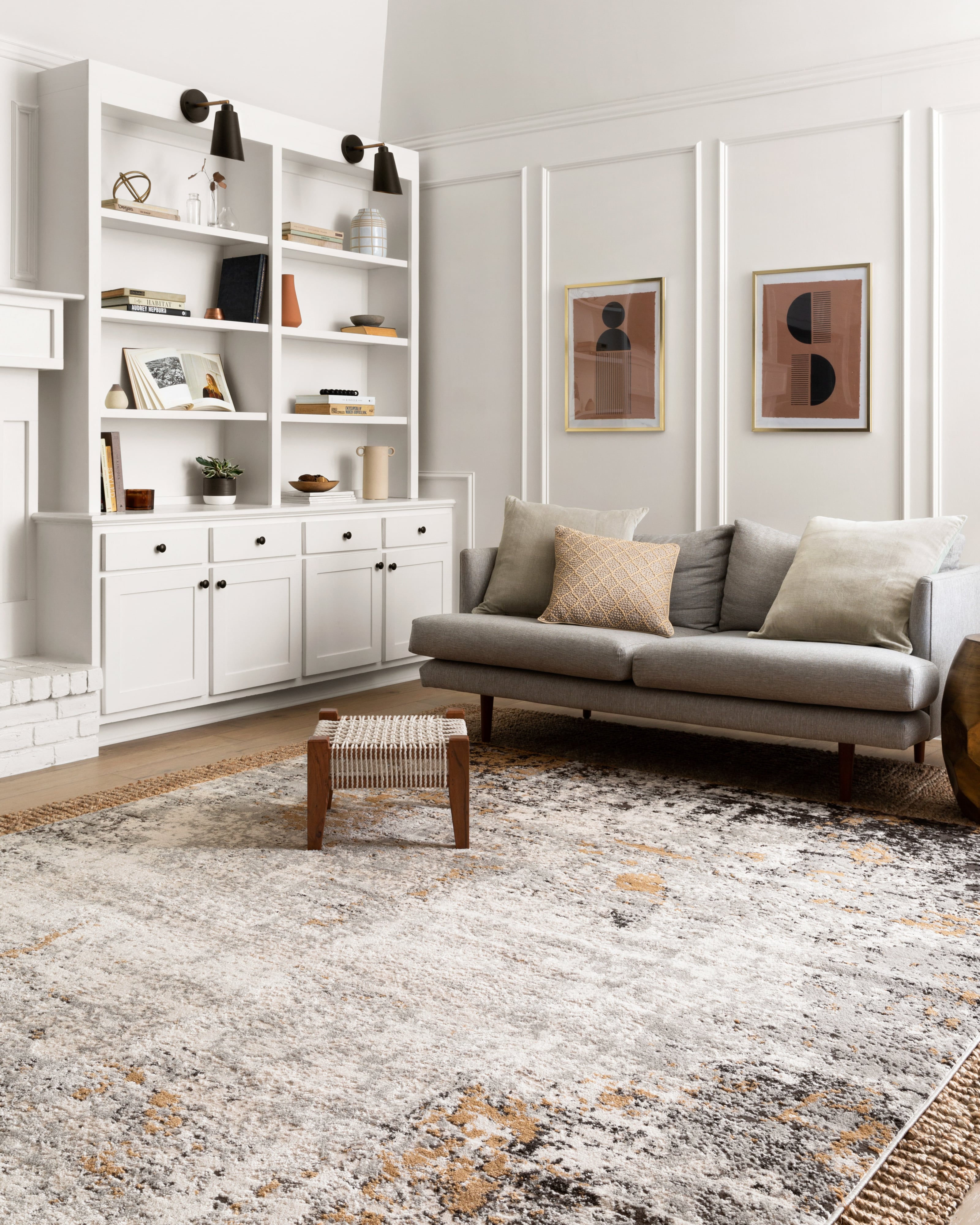 9' 9" x 13' 6" Granite/Gold Rug