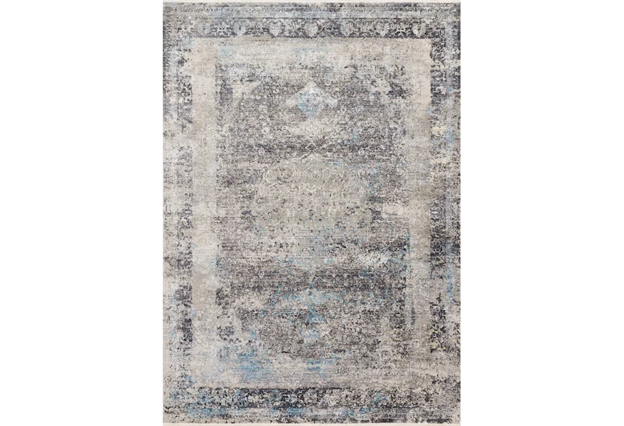 Franca 9'6" x 13' Charcoal / Sky Rug by Reeds Rugs at Reeds Furniture