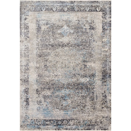 2'7" x 13' Charcoal / Sky Rug