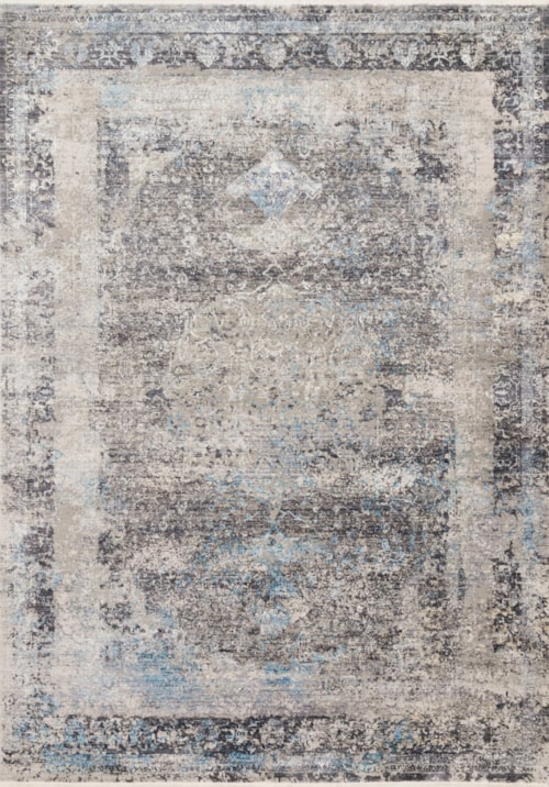 1'6" x 1'6"  Charcoal / Sky Rug