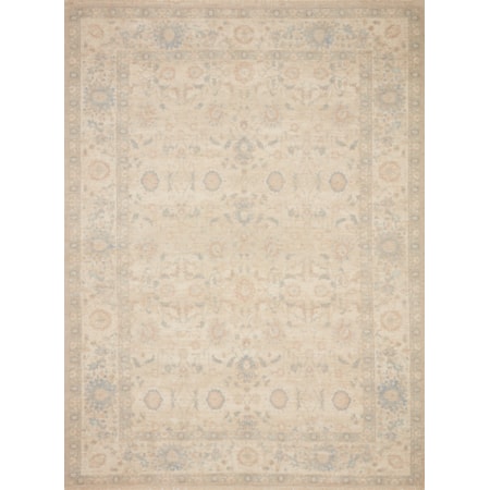 18" x 18"  Natural / Blue Rug