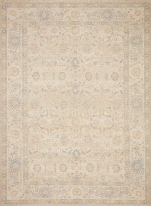18" x 18"  Natural / Blue Rug