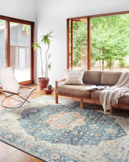 7' x 9' Ocean / Multi Oval Rug