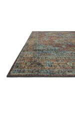 Reeds Rugs Skye 2'6" x 12'0" Denim / Brick Runner Rug