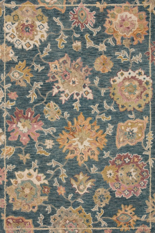 18" x 18" Navy / Multi Sample Rug