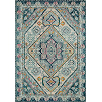 18" x 18" Aqua / Navy Sample Rug