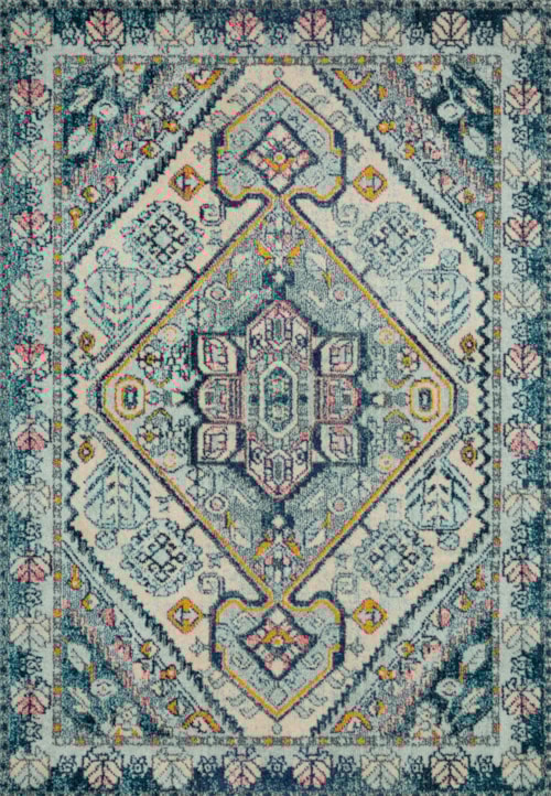 18" x 18" Aqua / Navy Sample Rug