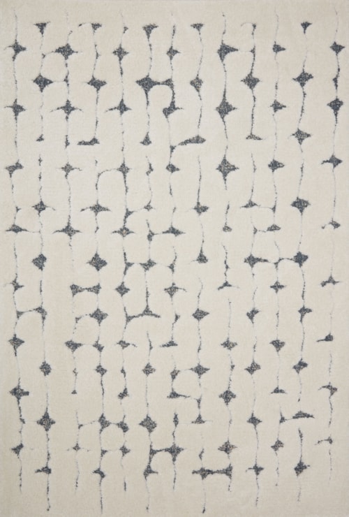 18" x 18" White / Navy Sample Rug