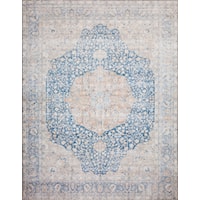 5'0" x 7'6" Blue / Tangerine Rectangle Rug