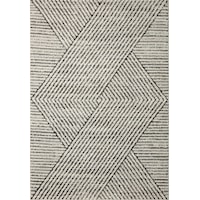 2'7" x 4' Charcoal / Ivory Rectangle Rug