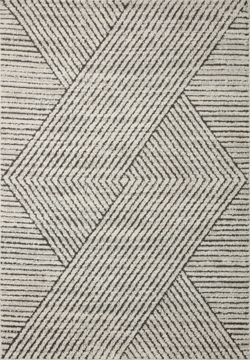 2'7" x 4' Charcoal / Ivory Rectangle Rug