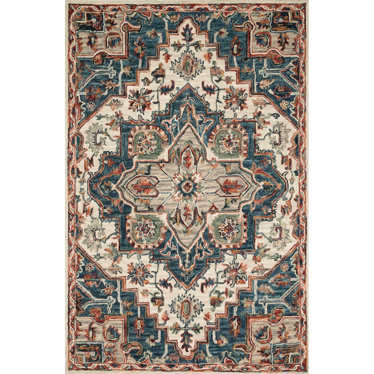 Loloi Rugs Victoria 2'6" x 7'6" Blue / Red Rug