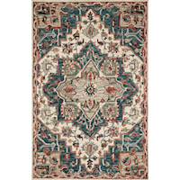 1'6" x 1'6"  Blue / Red Rug