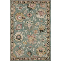 18" x 18" Teal / Multi Sample Rug